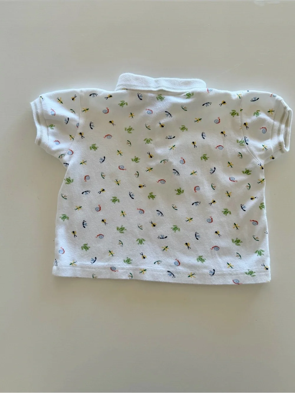 Good Lad Boys White Nature Print Polo w/ Frogs, Dragonflies — 18 Months EUC